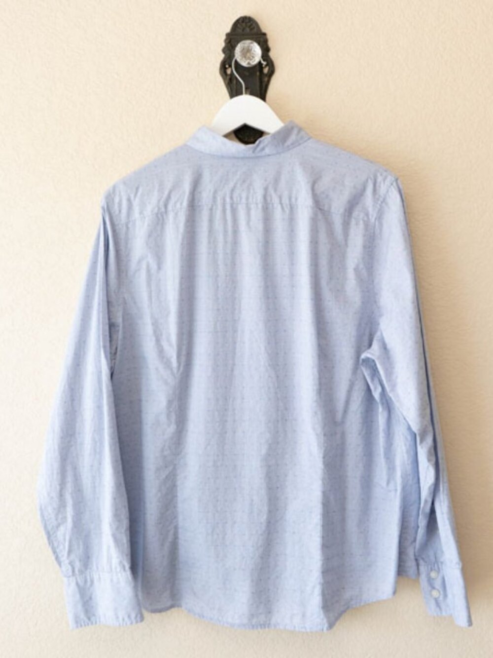 Lands End Button Up Shirt Size 18 Blue Cotton Long Sleeve Classic Workwear - Picture 7 of 12